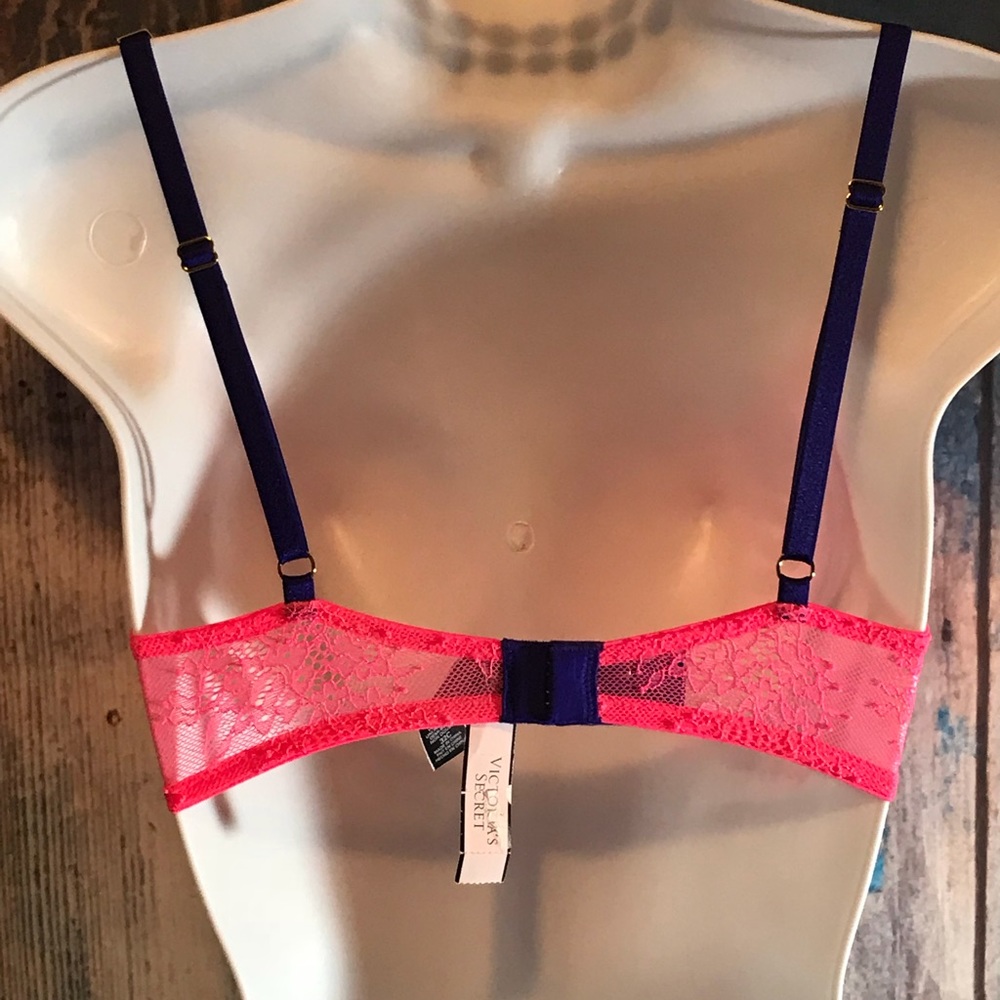 Victoria’s Secret bra orange purple lace NEW 32C - Picture 3 of 5